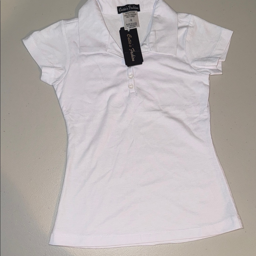 Chic White Button Down Kids Shirt by